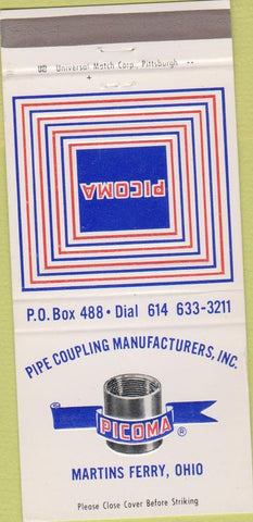 Matchbook Cover - Picoma Pipe Couplings Martins Ferry OH 30 Strike