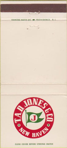 Matchbook Cover - Tad Jones Co New Haven CT oil gas 30 Strike
