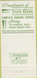 Matchbook Cover - Spring State Bank Houston TX 30 Strike