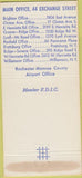 Matchbook Cover - Central Trust Co Rochester NY 30 Strike