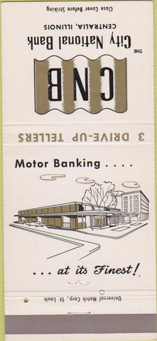 Matchbook Cover - City National Bank Centralia IL 30 Strike