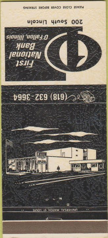Matchbook Cover - First National Bank O'Fallon IL 30 Strike