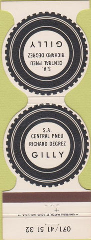 Matchbook Cover - Central Pneu Belgium Jewelite