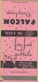 Matchbook Cover - Falon Dining Room Detroit MI 30 Strike