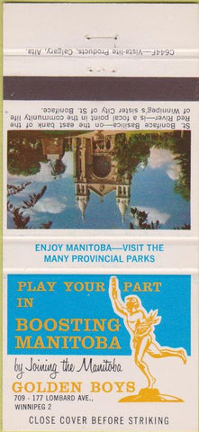 Matchbook Cover - Manitoba Parks St Boniface Basilica MB 30 Strike