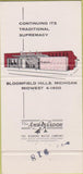 Matchbook Cover - Kingsley Inn Bloomfield Hills MI 30 Strike