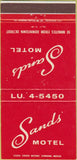 Matchbook Cover - Sands Motel Detroit MI 30 Strike