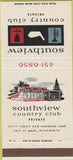 Matchbook Cover - Southview Country Club St Paul MN 30 Strike