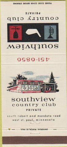 Matchbook Cover - Southview Country Club St Paul MN 30 Strike