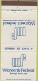 Matchbook Cover - Women's Federal Bank 30 Strike
