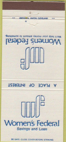Matchbook Cover - Women's Federal Bank 30 Strike