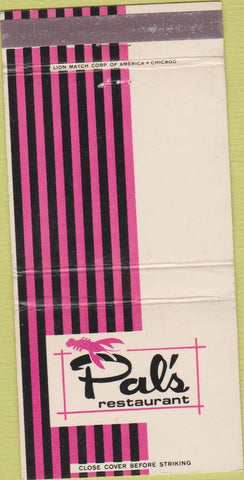 Matchbook Cover - Pal's Restaurant Woodstock IL 30 Strike