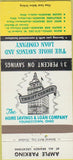 Matchbook Cover - Home Savings Loan Co Youngstown OH 30 Strike