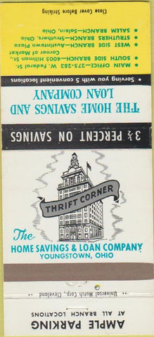 Matchbook Cover - Home Savings Loan Co Youngstown OH 30 Strike