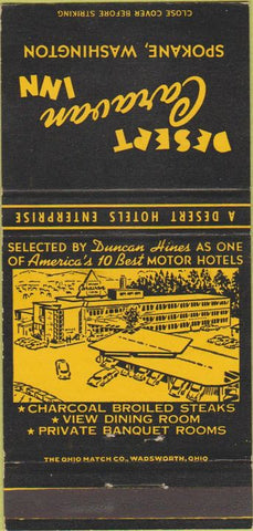 Matchbook Cover - Desert Caravan Inn Spokane WA 30 Strike
