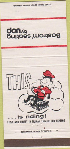 Matchbook Cover - Bostrom Seating by UOP seats Milwaukee WI 30 Strike