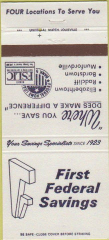 Matchbook Cover - First Federal Savings Elizabethtown Radcliff KY 30 Strike