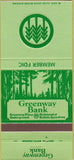 Matchbook Cover - Greenway Bank Houston TX 30 Strike