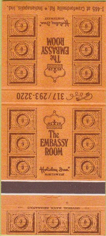 Matchbook Cover - The Embassy Room Holiday Inn Indianapolis IN 30 Strike