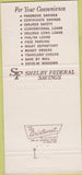 Matchbook Cover - Shelby Federal Savings Indianapolis IN 30 Strike
