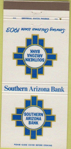 Matchbook Cover - Southern Arizona Bank 30 Strike