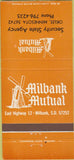 Matchbook Cover - Milbank Mutual Insurance Oklee MN 30 Strike