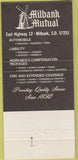 Matchbook Cover - Milbank Mutual Insurance Oklee MN 30 Strike