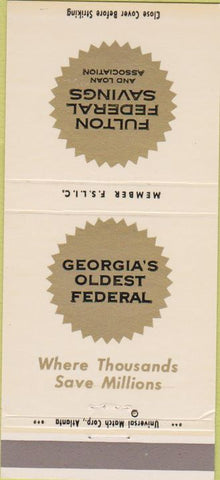Matchbook Cover - Fulton Federal Savings and Loan 30 Strike