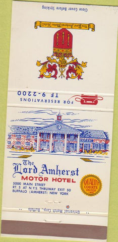 Matchbook Cover - Lord Amherst Motor Hotel Buffalo NY 30 Strike