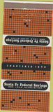 Matchbook Cover - Santa Fe Federal Savings San Bernardino Palm Springs 30 Strike