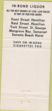 Matchbook Cover - Liquor Store Hamilton Bermuda 30 Strike