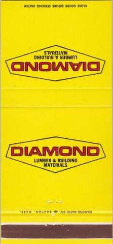 Matchbook Cover - Diamond Lumber Building Supply Chain ME NH VT 30 Strike