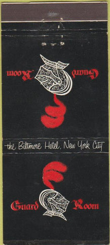 Matchbook Cover - Guard Room Biltmore Hotel New York City 30 Strike