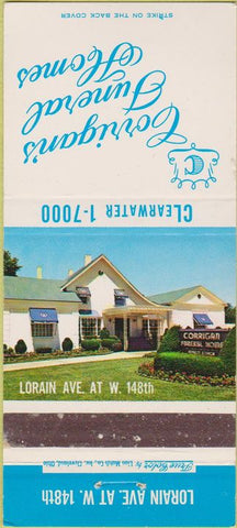 Matchbook Cover - Corrigan's Funeral Homes Cleveland OH 30 Strike