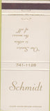 Matchbook Cover - Schmidt Funeral Home Elgin IL 30 Strike