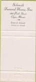 Matchbook Cover - Schmidt Funeral Home Elgin IL 30 Strike
