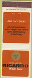 Matchbook Cover - Ricardo White Rum  South Africa