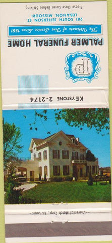 Matchbook Cover - Palmer Funeral Home Lebanon MO 30 Strike