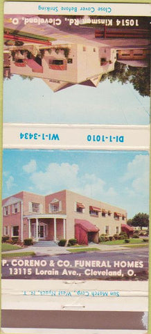 Matchbook Cover - Coreno Funeral Home Cleveland OH 30 Strike