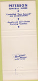 Matchbook Cover - Peterson Funeral Home Chicago IL 30 Strike