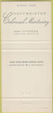 Matchbook Cover - Hoffmeister Colonial Mortuary St Louis MO 30 Strike
