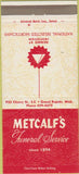 Matchbook Cover - Metcalf's Funeral Home Grand Rapids MI 30 Strike