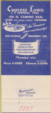 Matchbook Cover - Cypress Lawn Cemetery Colma CA 30 Strike