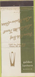 Matchbook Cover - Golden Lantern Denver CO  21 Strike Feature