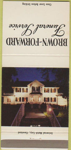 Matchbook Cover - Brown Forward Funeral Home Cleveland OH 30 Strike