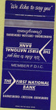 Matchbook Cover - First National Bank Barnesboro Cresson Edensburg PA 30 Strike
