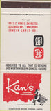 Matchbook Cover - Kan's Chinese Restaurant San Francisco CA 30 Strike