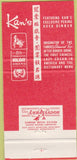 Matchbook Cover - Kan's Chinese Restaurant San Francisco CA 30 Strike