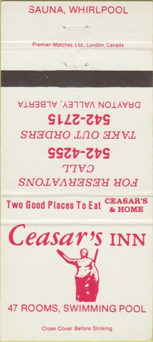 Matchbook Cover - Ceasar's Inn Drayton Valley AB 30 Strike
