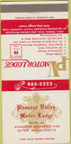 Matchbook Cover - Pleasant Valley Motor Lodge Sutton MA 30 Strike